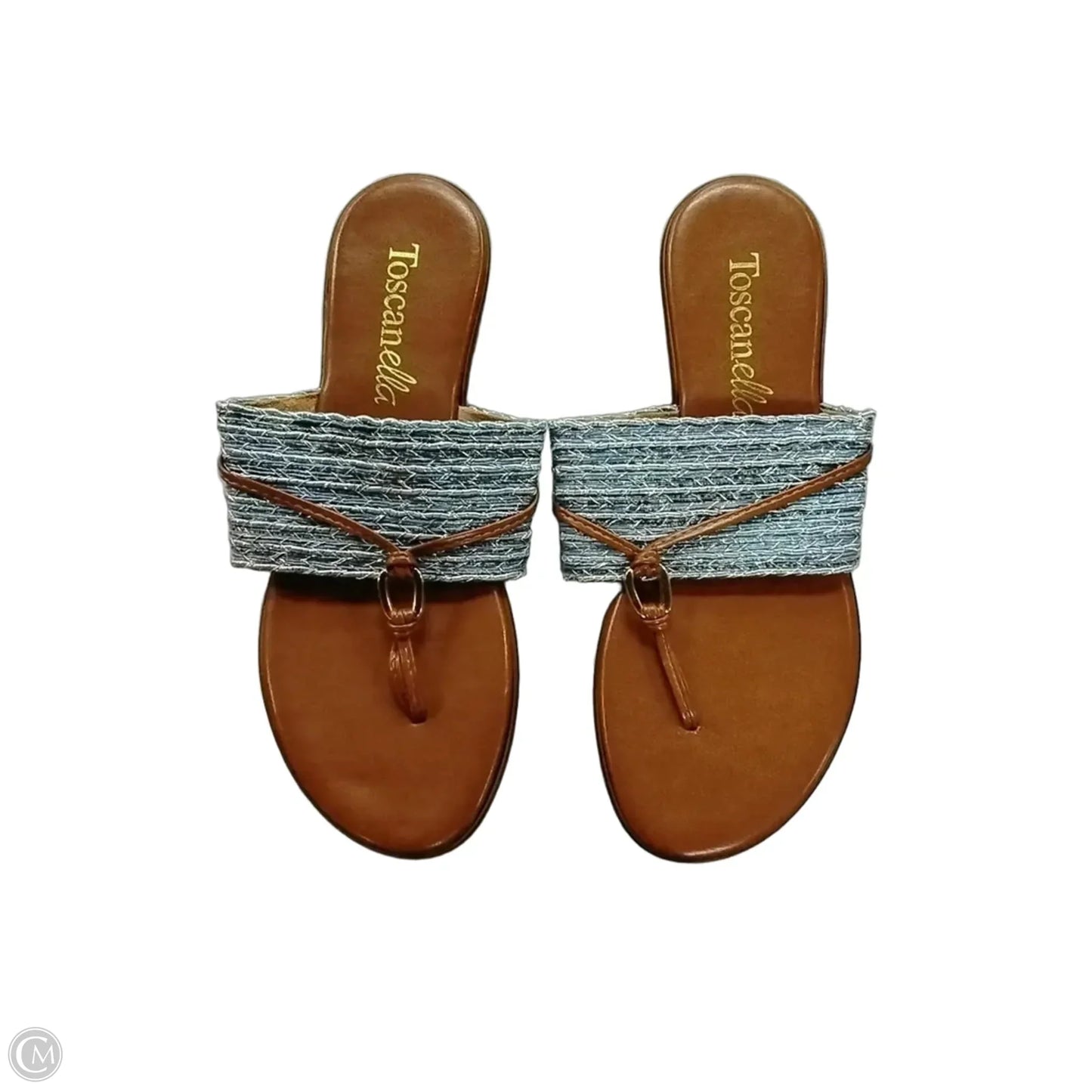 Sandals Flats By Toscanella In Blue & Brown, Size: 7.5
