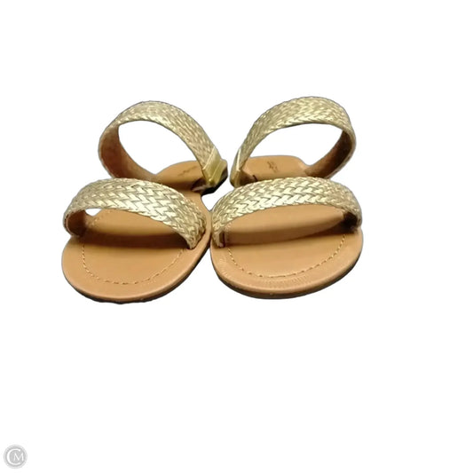 Sandals Flats By Indigo Rd In Gold & Tan, Size: 6.5