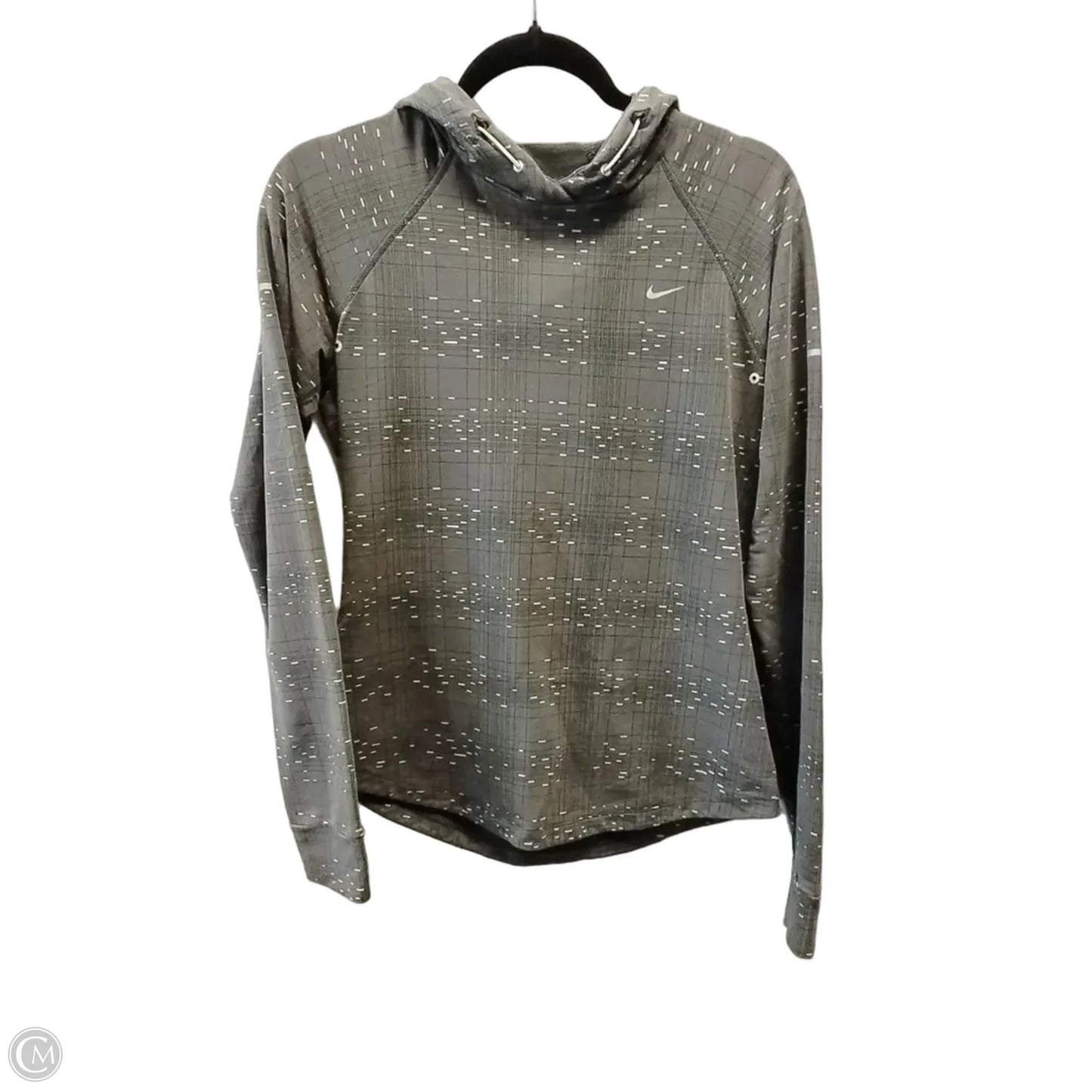 Athletic Sweatshirt Hoodie By Nike Apparel In Grey, Size: M