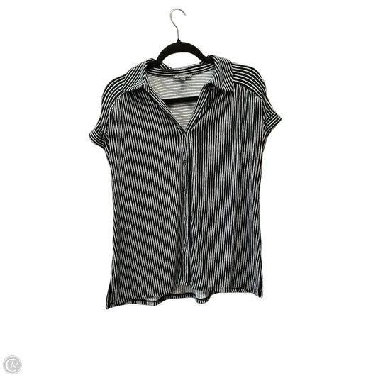 Top Short Sleeve By Adrianna Papell In Striped Pattern, Size: L