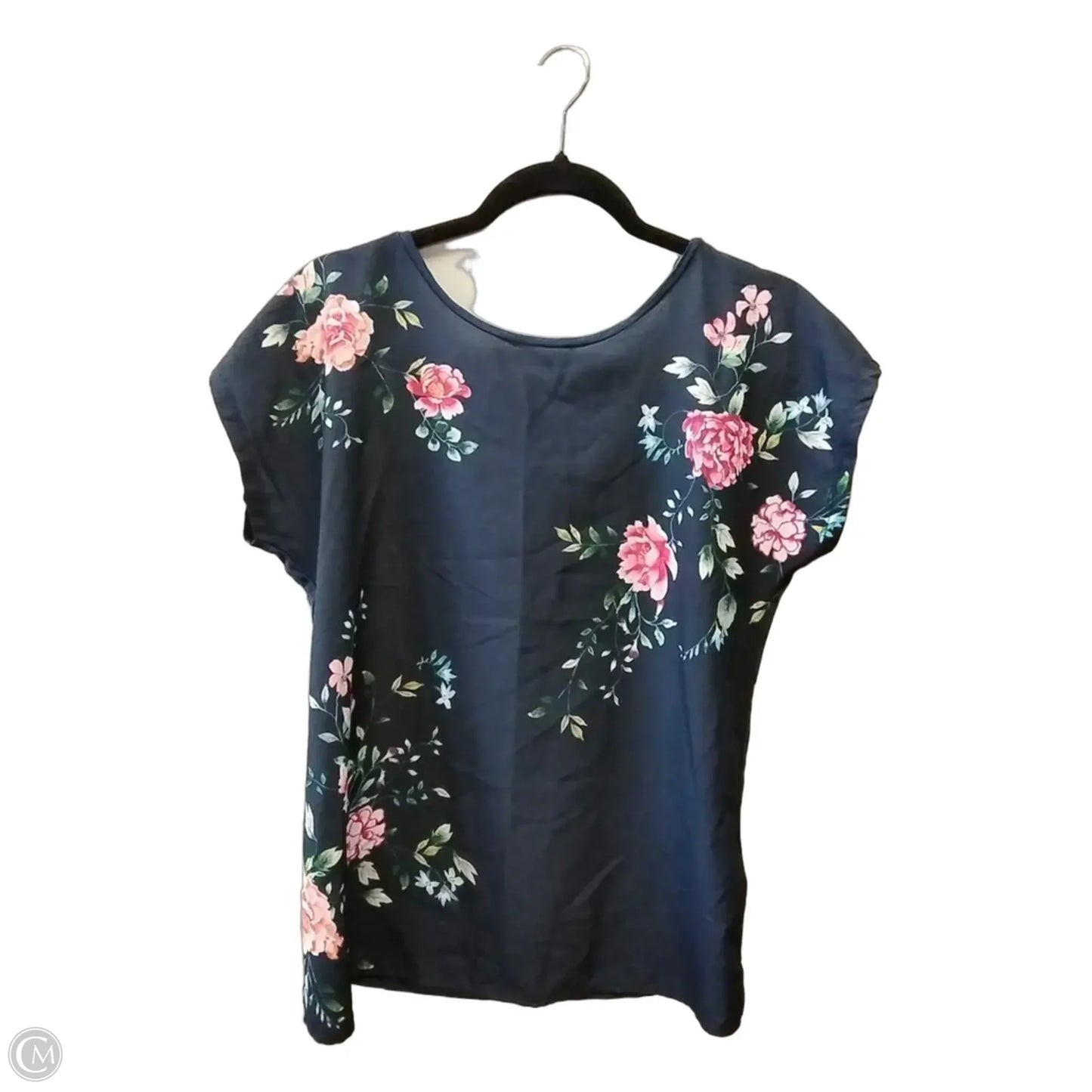 Top Short Sleeve By Cme In Navy, Size: M