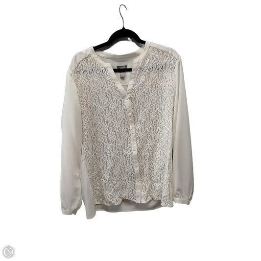 Blouse Long Sleeve By Chicos In Ivory, Size: Xl