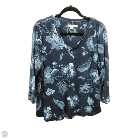 Top Long Sleeve By Chicos In Paisley Print, Size: Xl