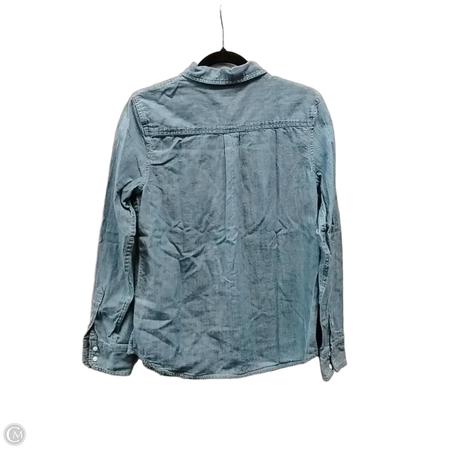 Blouse Long Sleeve By Nordstrom In Blue Denim, Size: M