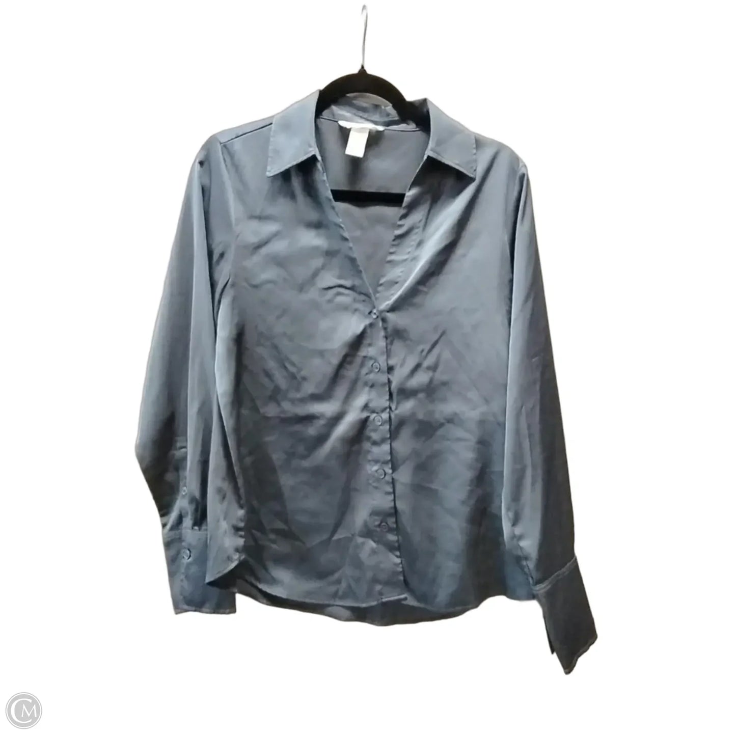 Blouse Long Sleeve By H&m In Blue, Size: S