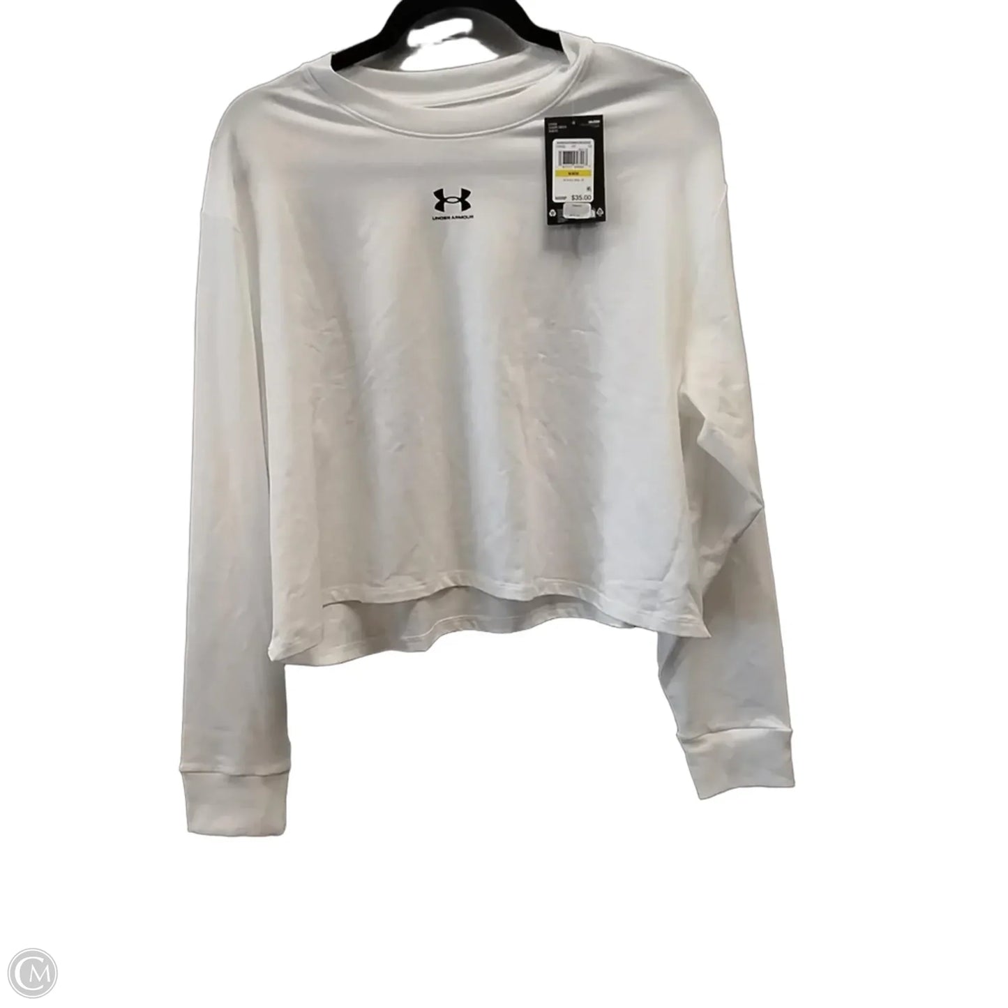 Athletic Top Long Sleeve Crewneck By Under Armour In White, Size: M