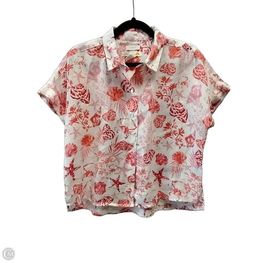 Blouse Short Sleeve By California Conceptions In Red & White, Size: S
