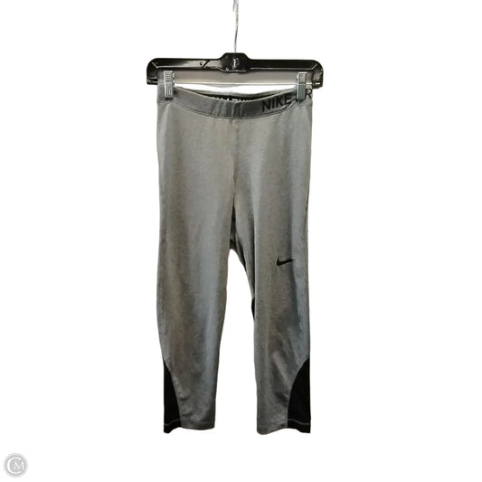 Athletic Leggings By Nike Apparel In Grey, Size: M