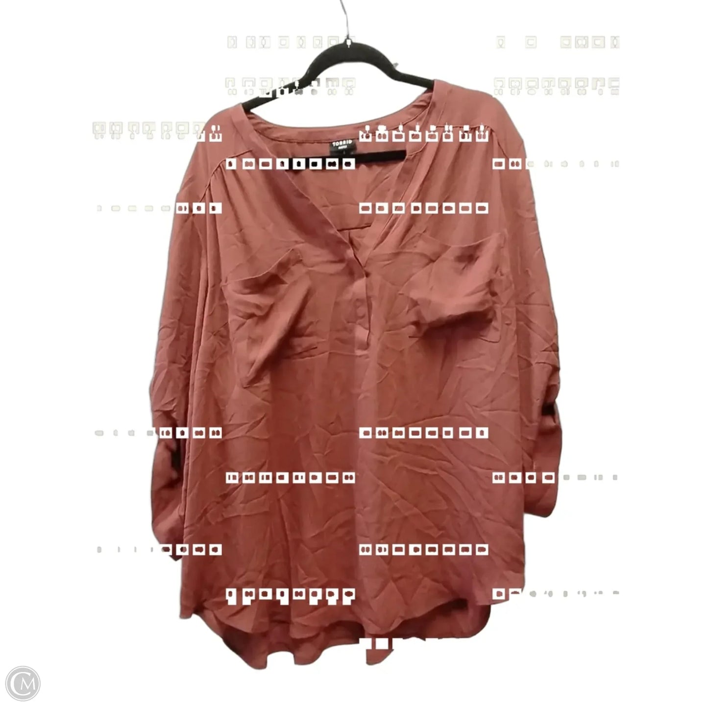 Blouse Long Sleeve By Torrid In Copper, Size: 4x