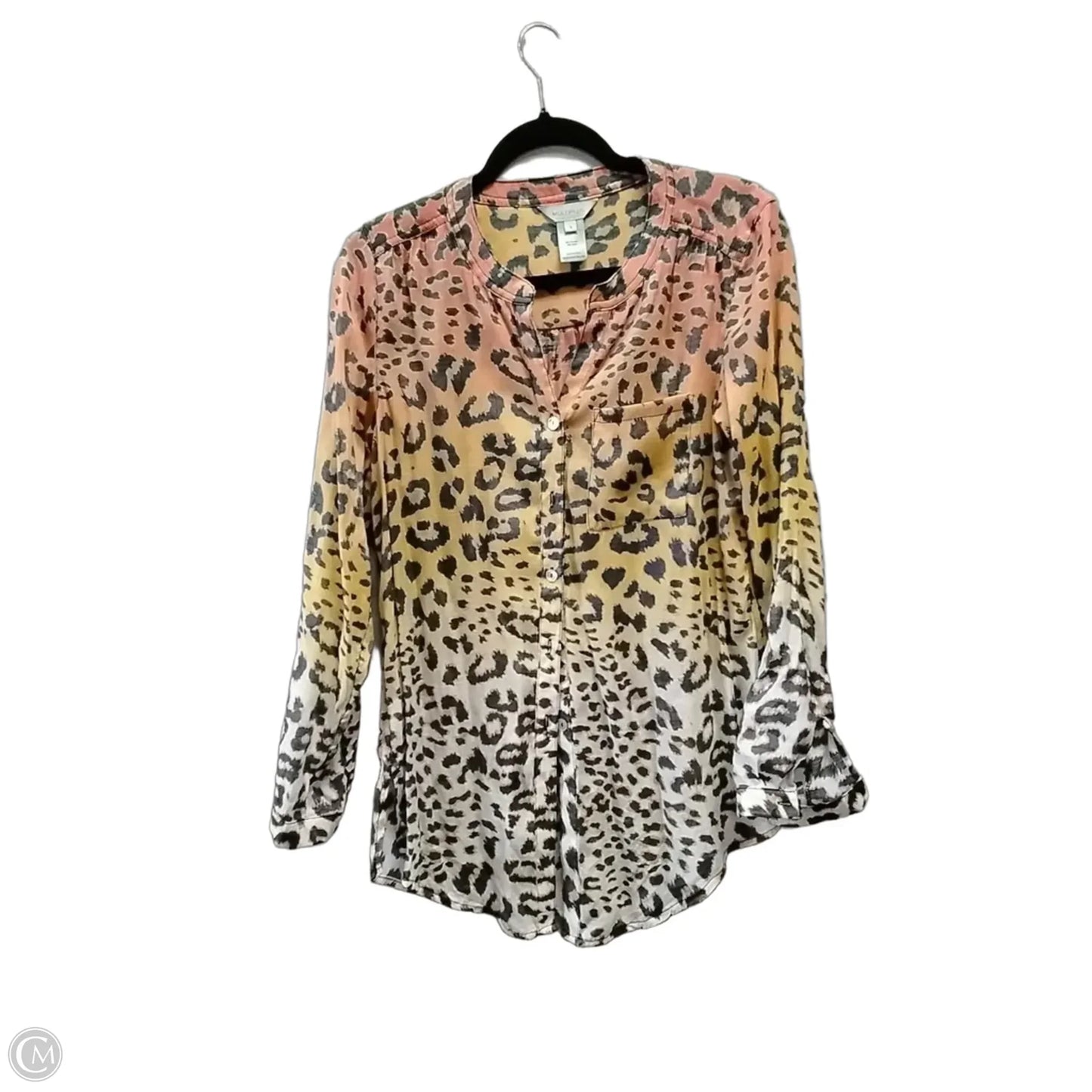 Blouse Long Sleeve By Multiples In Leopard Print, Size: S