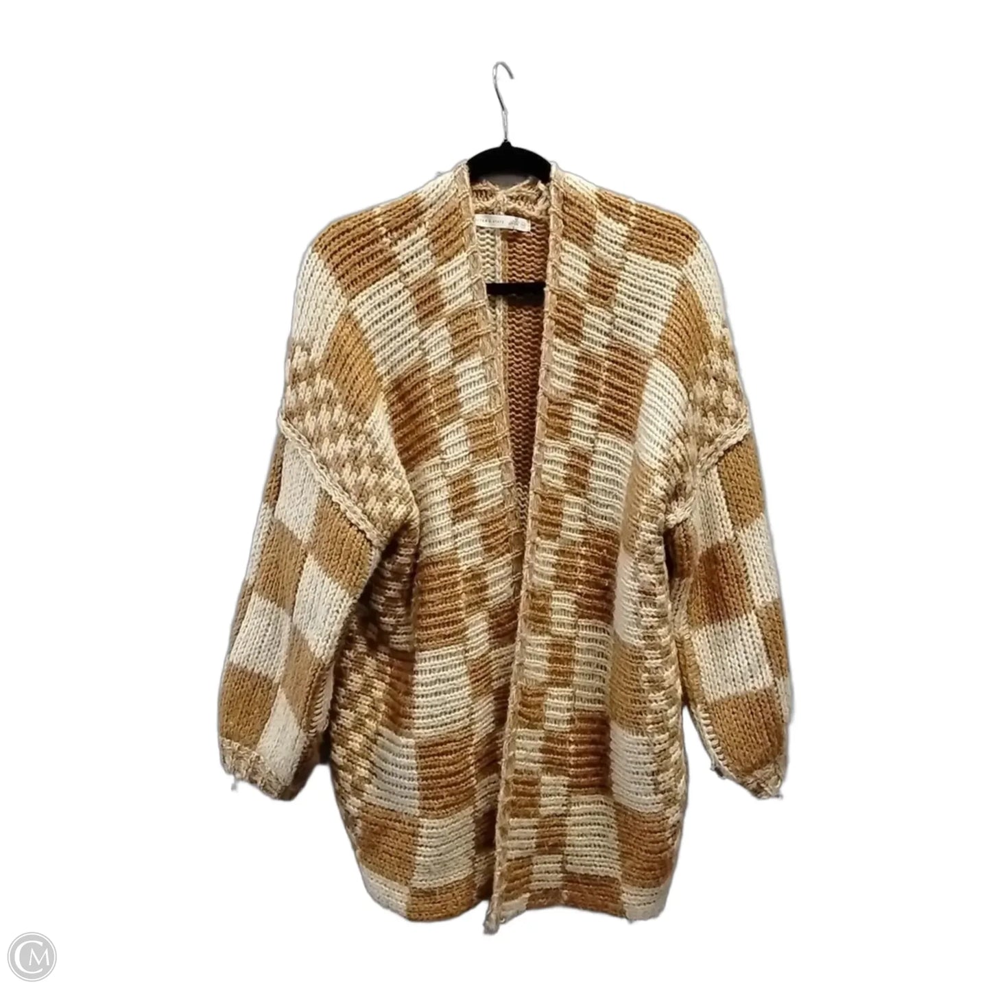 Sweater Cardigan By Altard State In Tan & White, Size: M