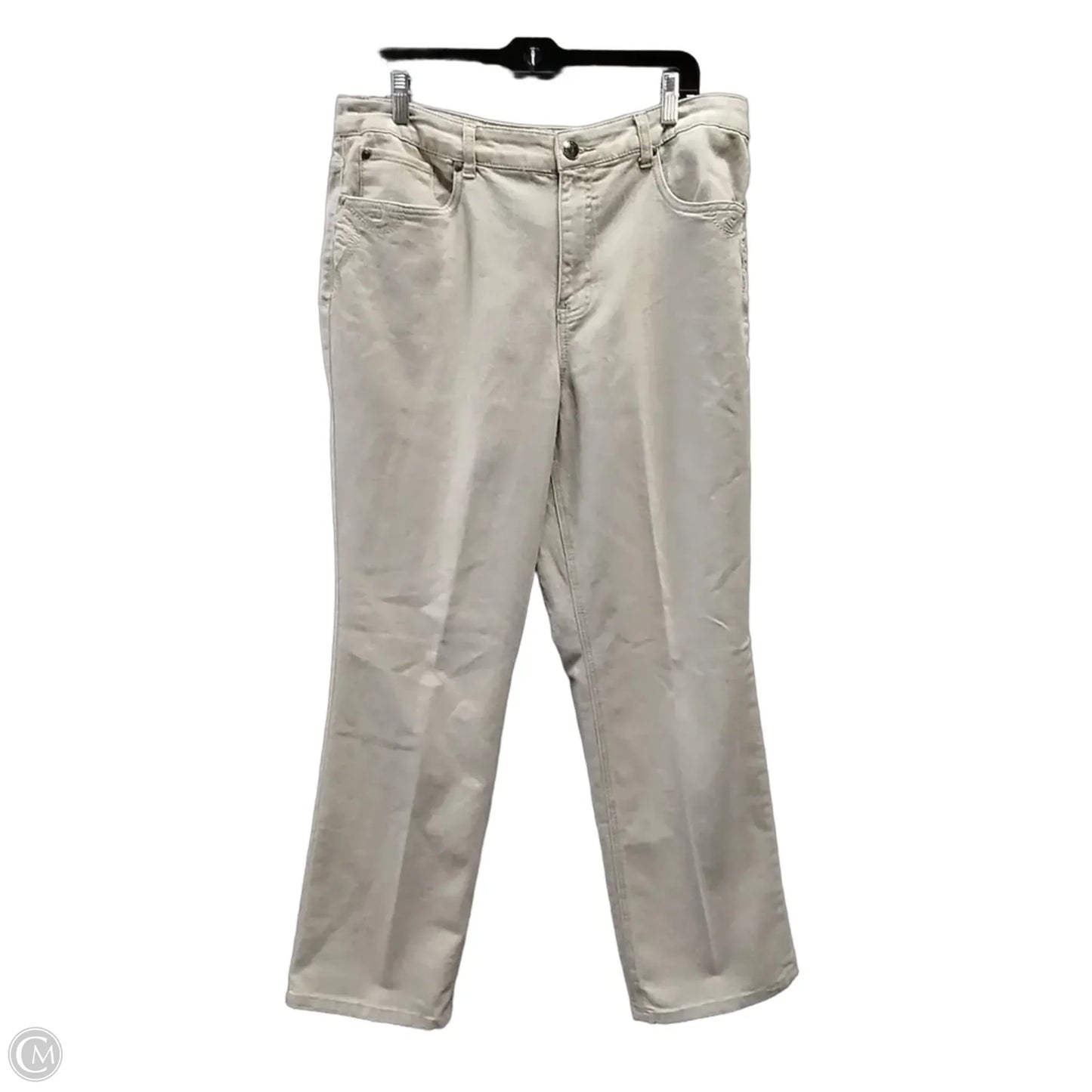 Jeans Straight By Christopher And Banks In Tan Denim, Size: 14