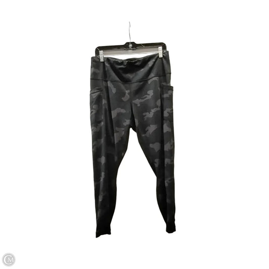 Athletic Pants By Yogalicious In Camouflage Print, Size: 1x