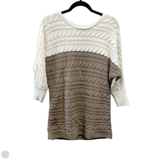 Sweater By Banana Republic In Brown & White, Size: M