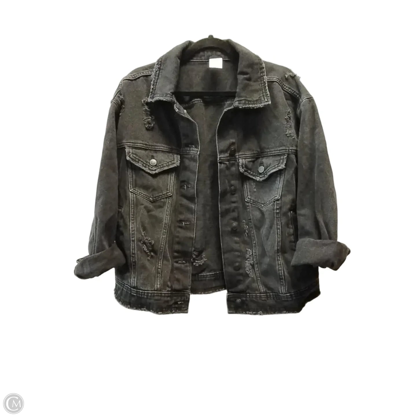 Jacket Denim By No Boundaries In Black Denim, Size: M