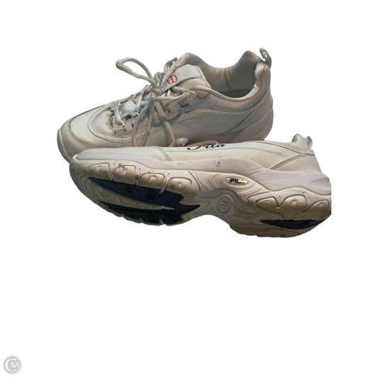 Shoes Athletic By Fila In White, Size: 9.5