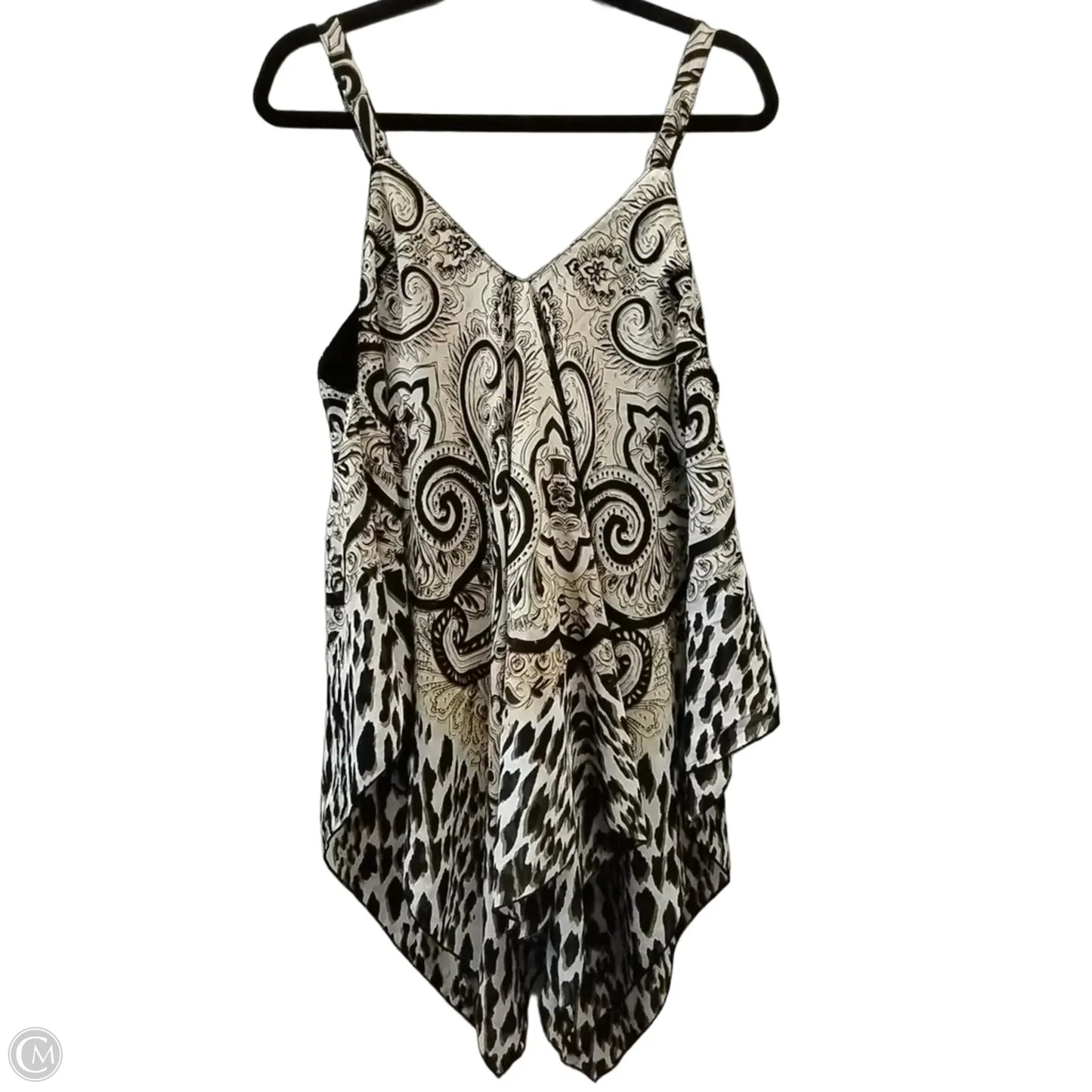 Blouse Sleeveless By Unique Spectrum In Geometric Pattern, Size: 1x