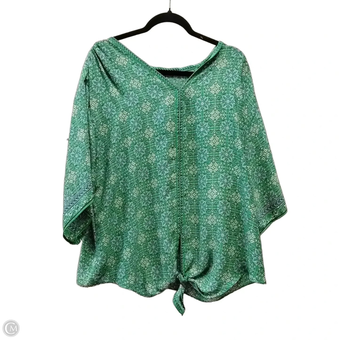 Blouse Long Sleeve By Max Studio In Geometric Pattern, Size: 2x