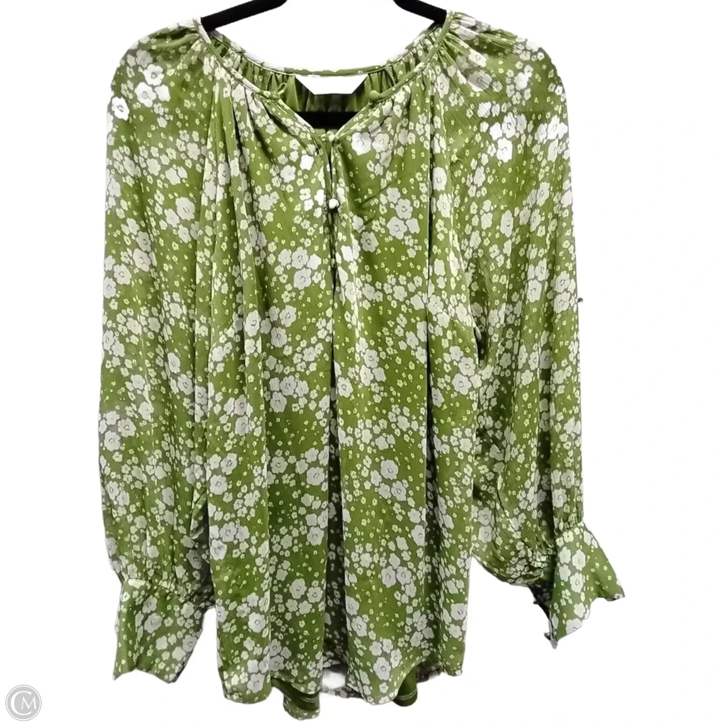 Blouse Long Sleeve By Lc Lauren Conrad In Green, Size: M