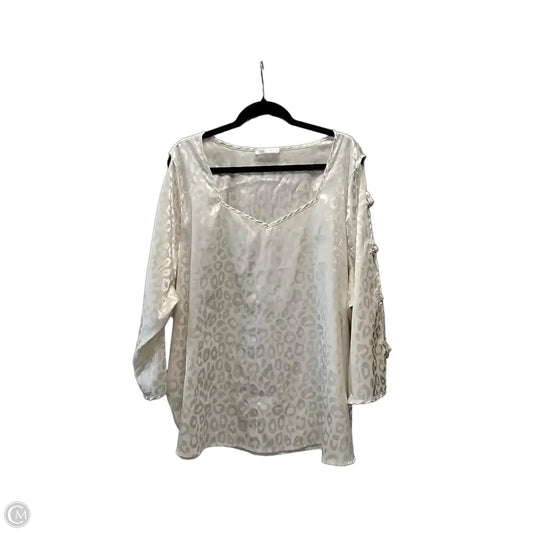 Blouse Long Sleeve By Retrology In Leopard Print, Size: 3x