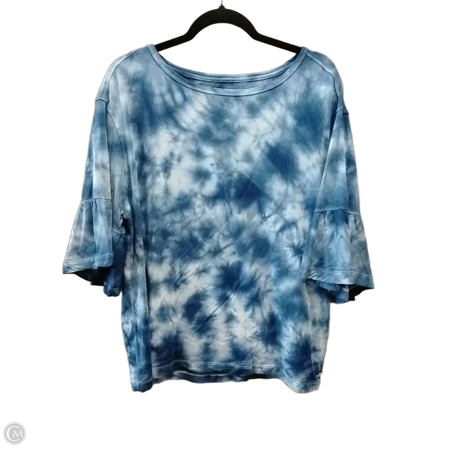 Top Short Sleeve By Calvin Klein In Tie Dye Print, Size: Xl