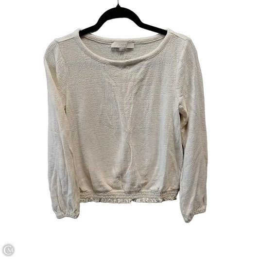 Top Long Sleeve By Loft In Cream, Size: S