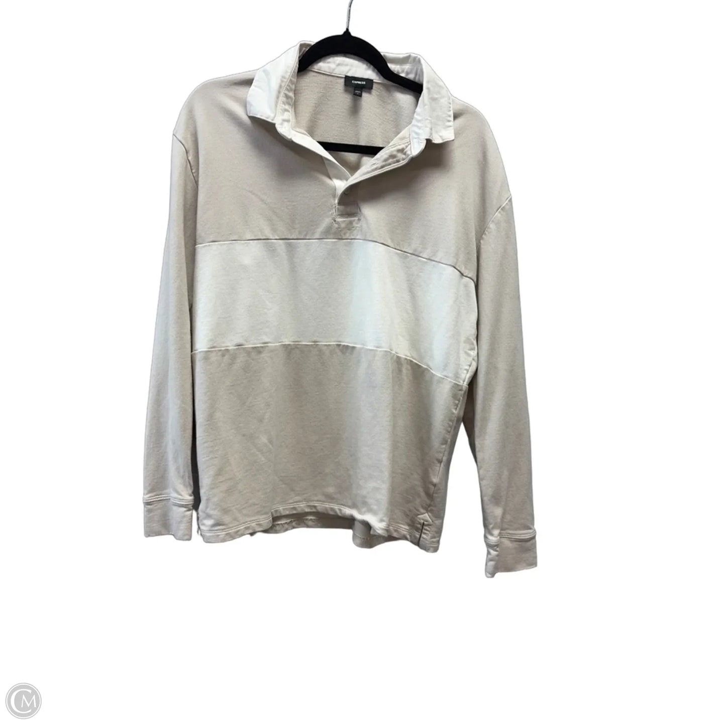 Top Long Sleeve By Express In Cream, Size: M