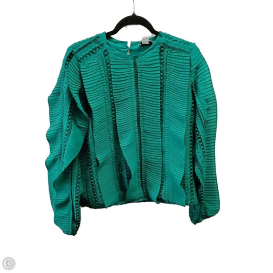 Blouse Long Sleeve By Calligraphie In Green, Size: M
