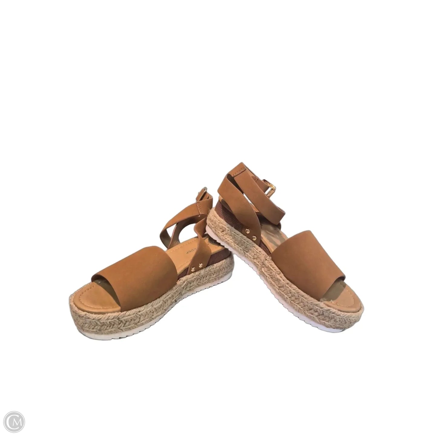 Sandals Heels Platform By Forever In Tan, Size: 6