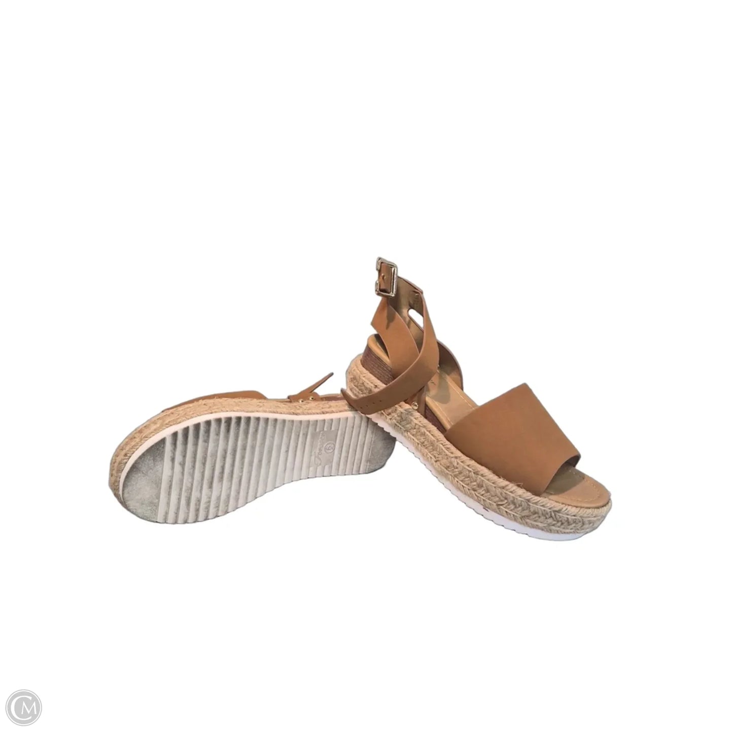 Sandals Heels Platform By Forever In Tan, Size: 6