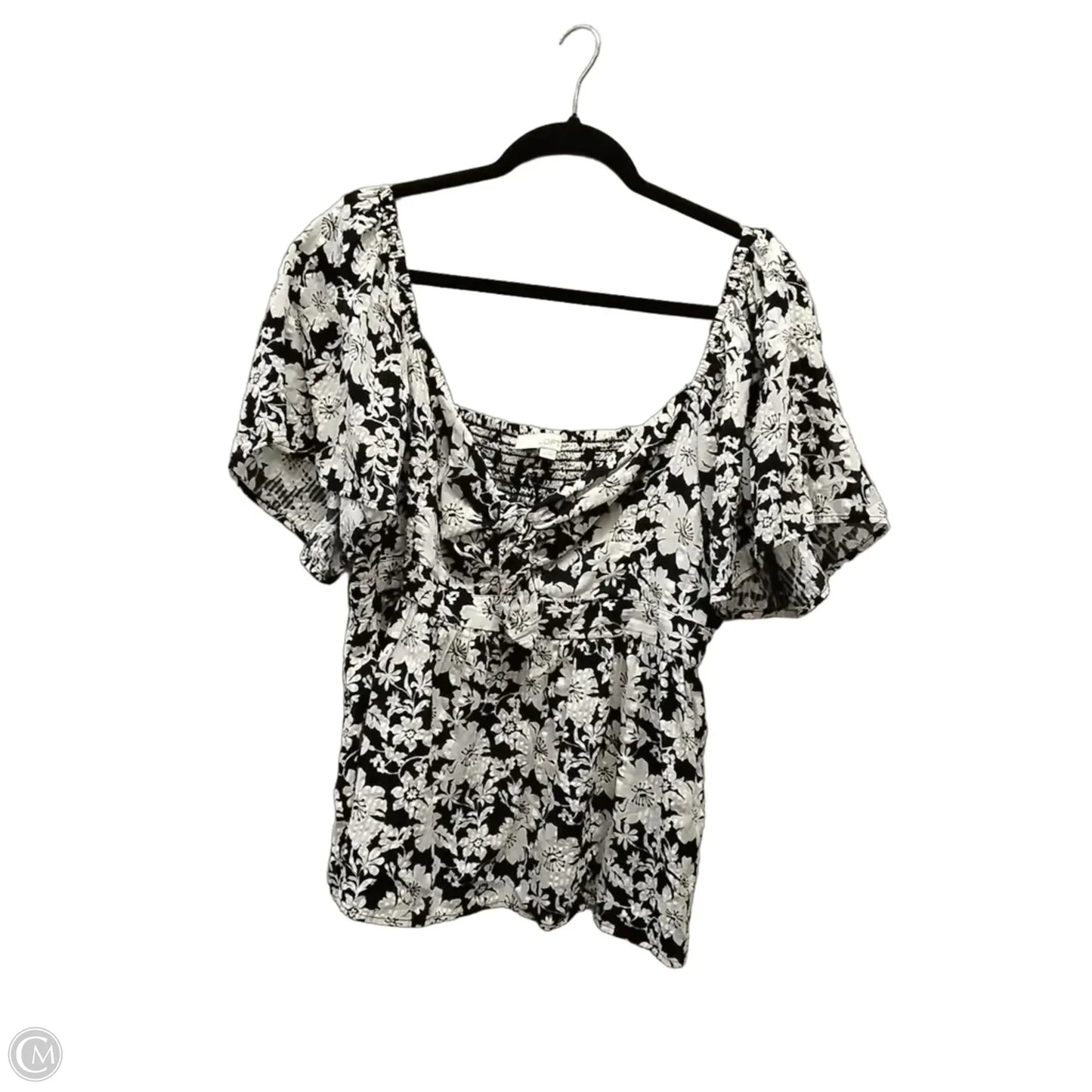 Blouse Short Sleeve By Loft In Floral Print, Size: Xl