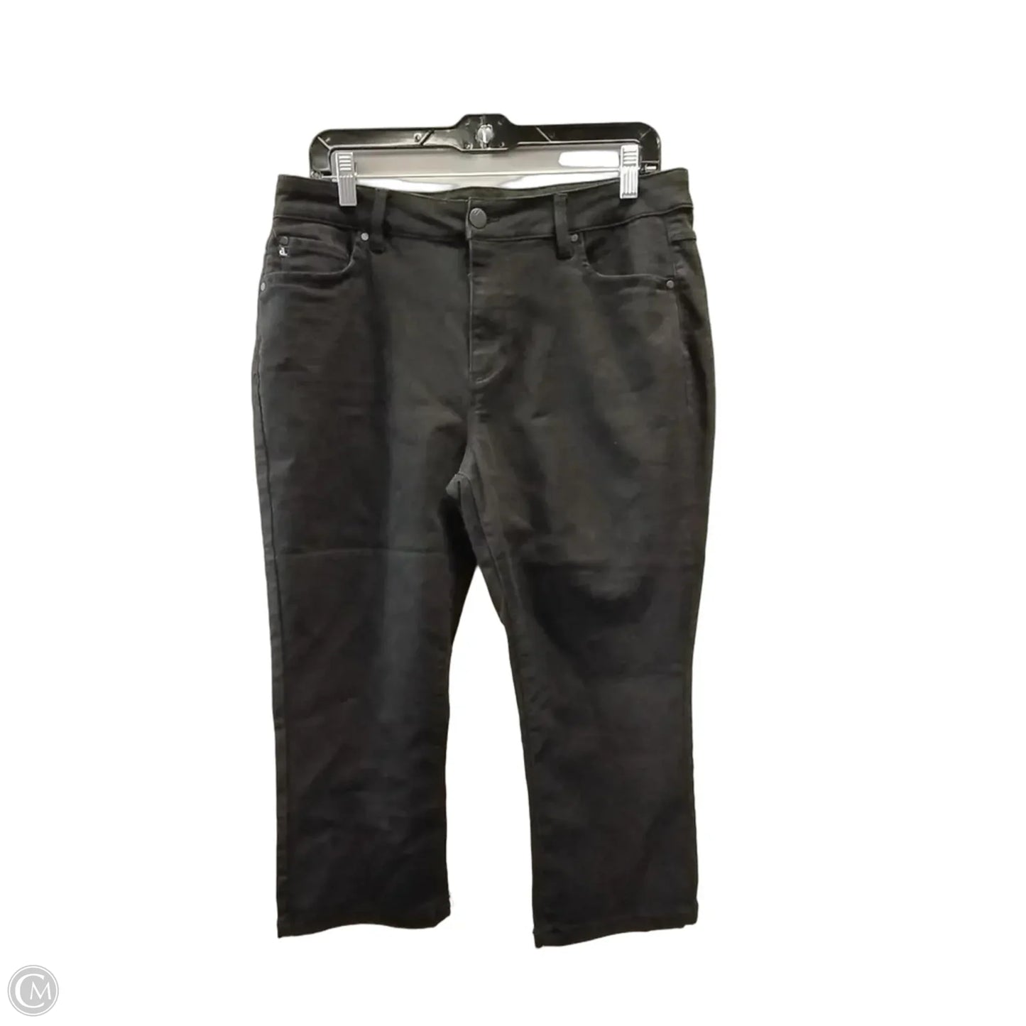 Jeans Cropped By D Jeans In Black Denim, Size: 12