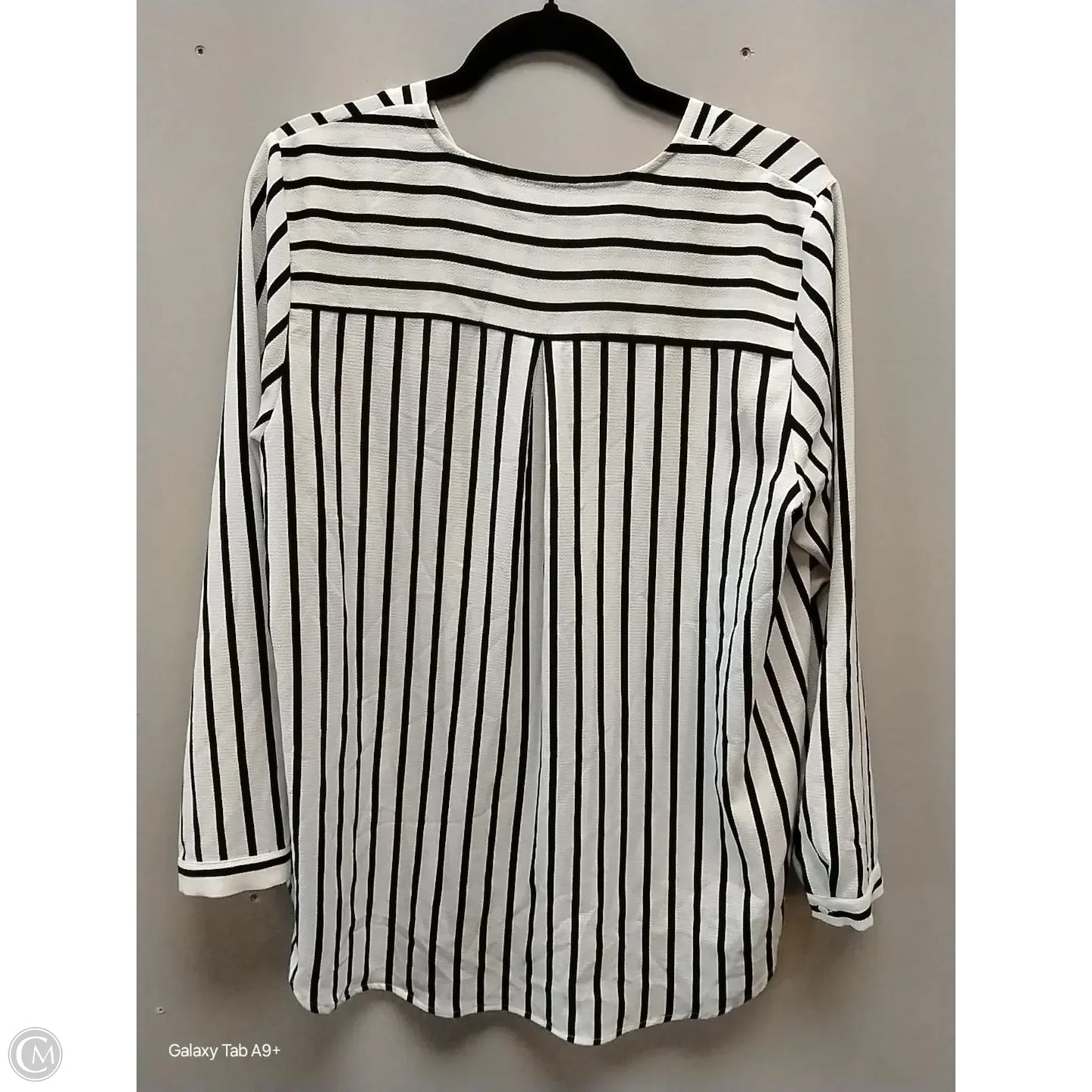 Top Long Sleeve By Adrianna Papell In Striped Pattern, Size: L