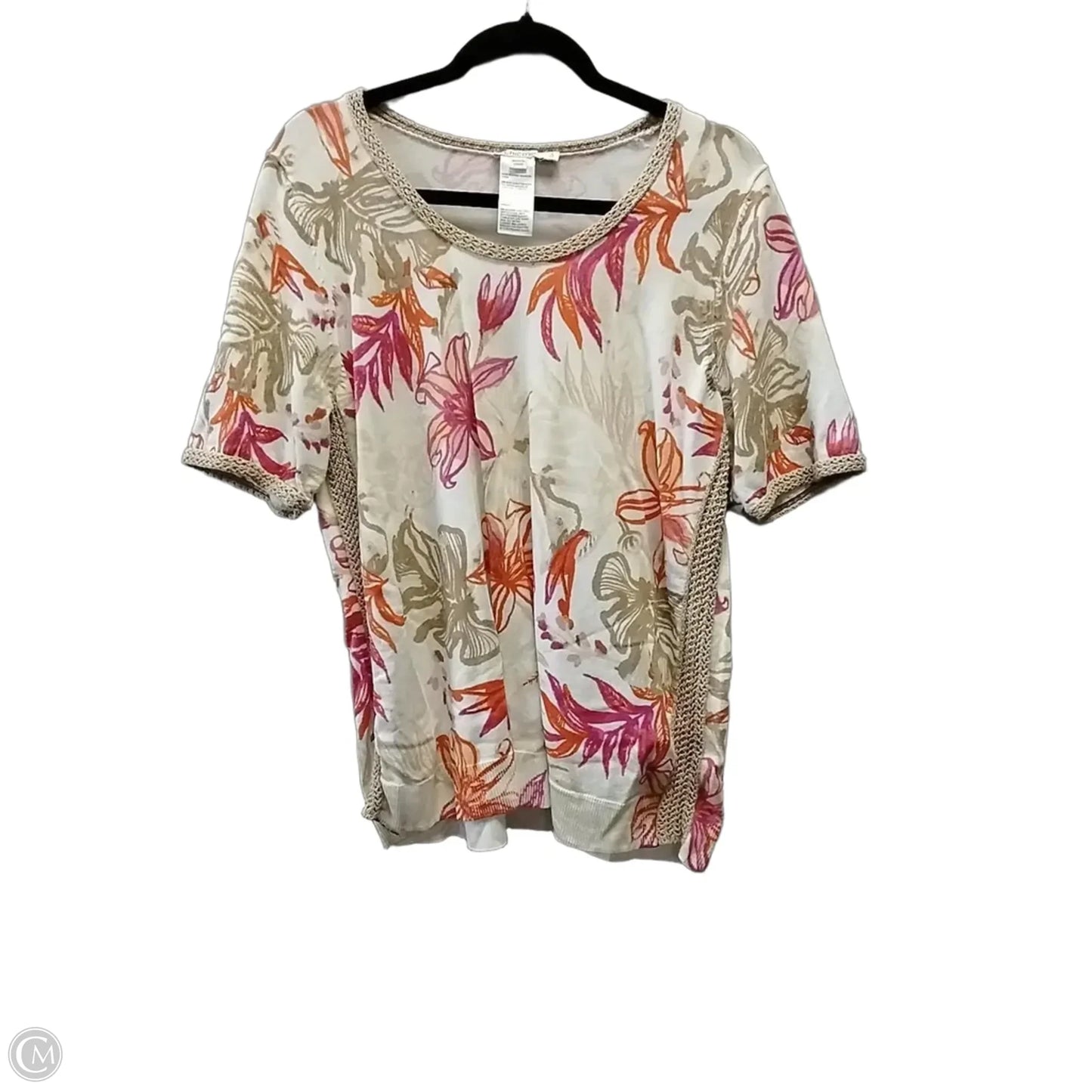 Top Short Sleeve By Chicos In Floral Print, Size: L