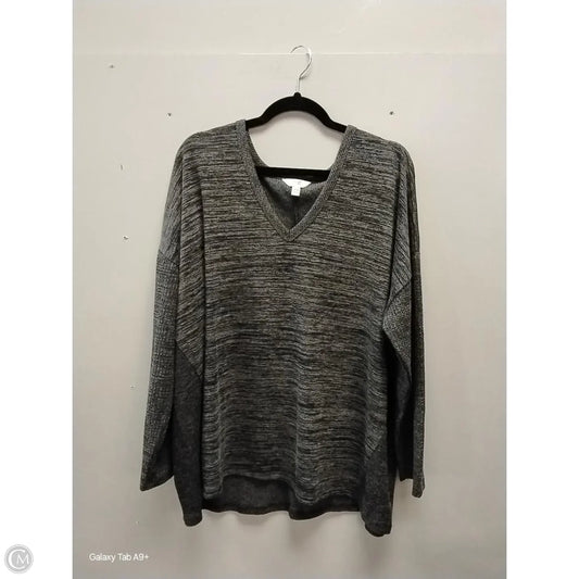 Top Long Sleeve By Terra & Sky In Grey, Size: 2x