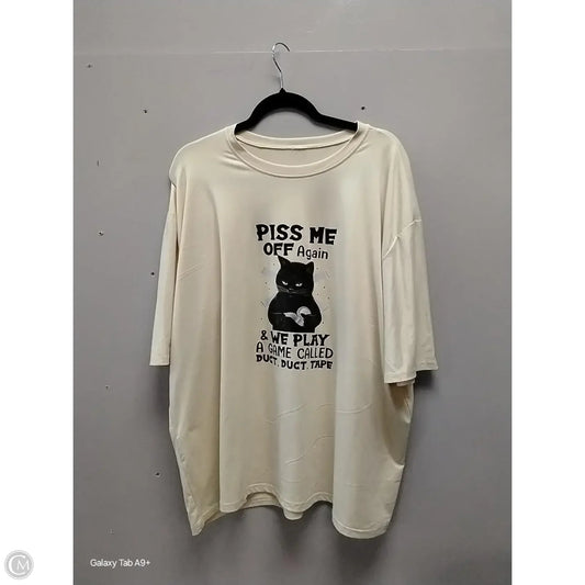 Top Short Sleeve By Clothes Mentor In Cream, Size: 1x