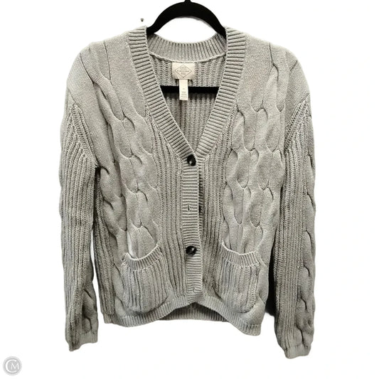 Sweater Cardigan By St Johns Bay In Grey, Size: Xs