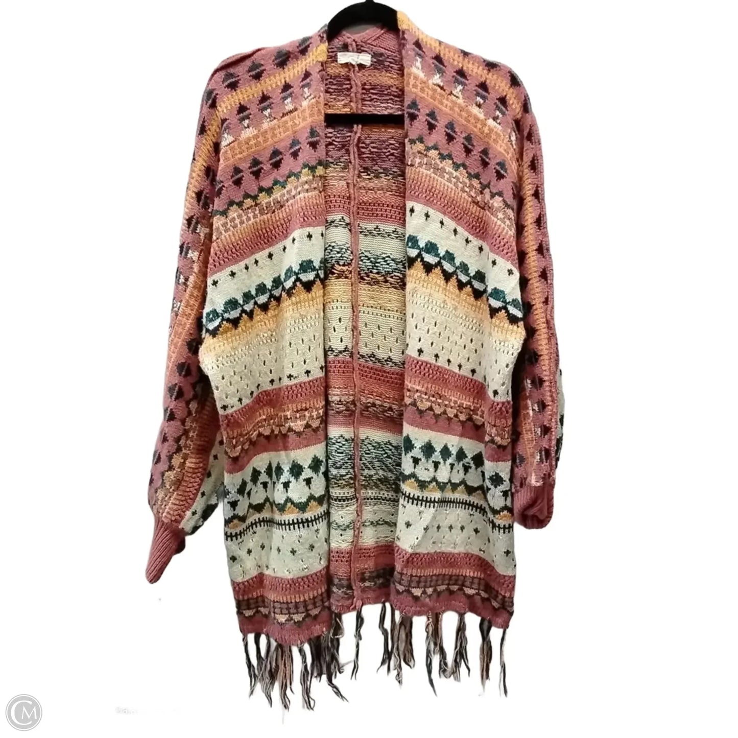 Sweater Cardigan By Easel In Multi-colored, Size: M