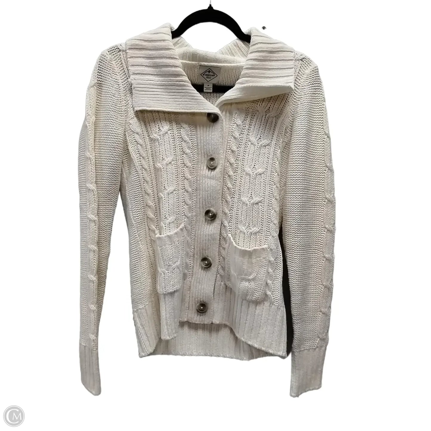 Sweater Cardigan By St Johns Bay In Cream, Size: M