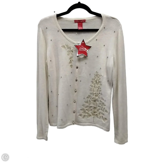 Sweater Cardigan By Clothes Mentor In Cream, Size: S