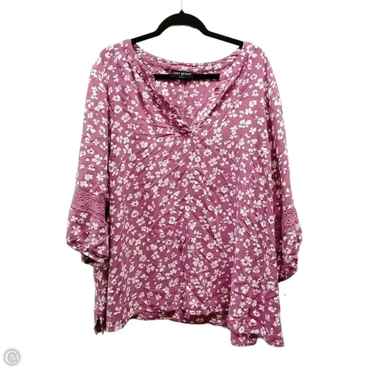 Top Short Sleeve By Lane Bryant In Floral Print, Size: 24
