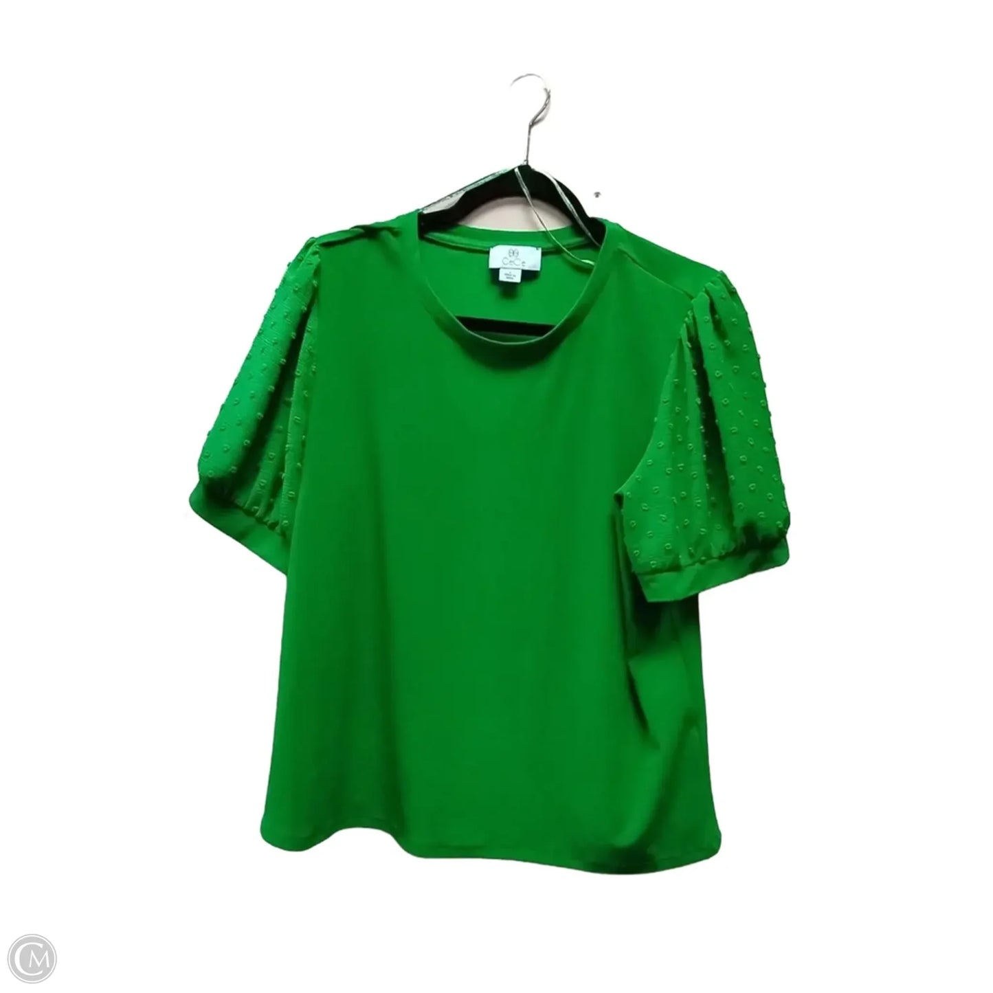 Top Short Sleeve By Cece In Green, Size: L
