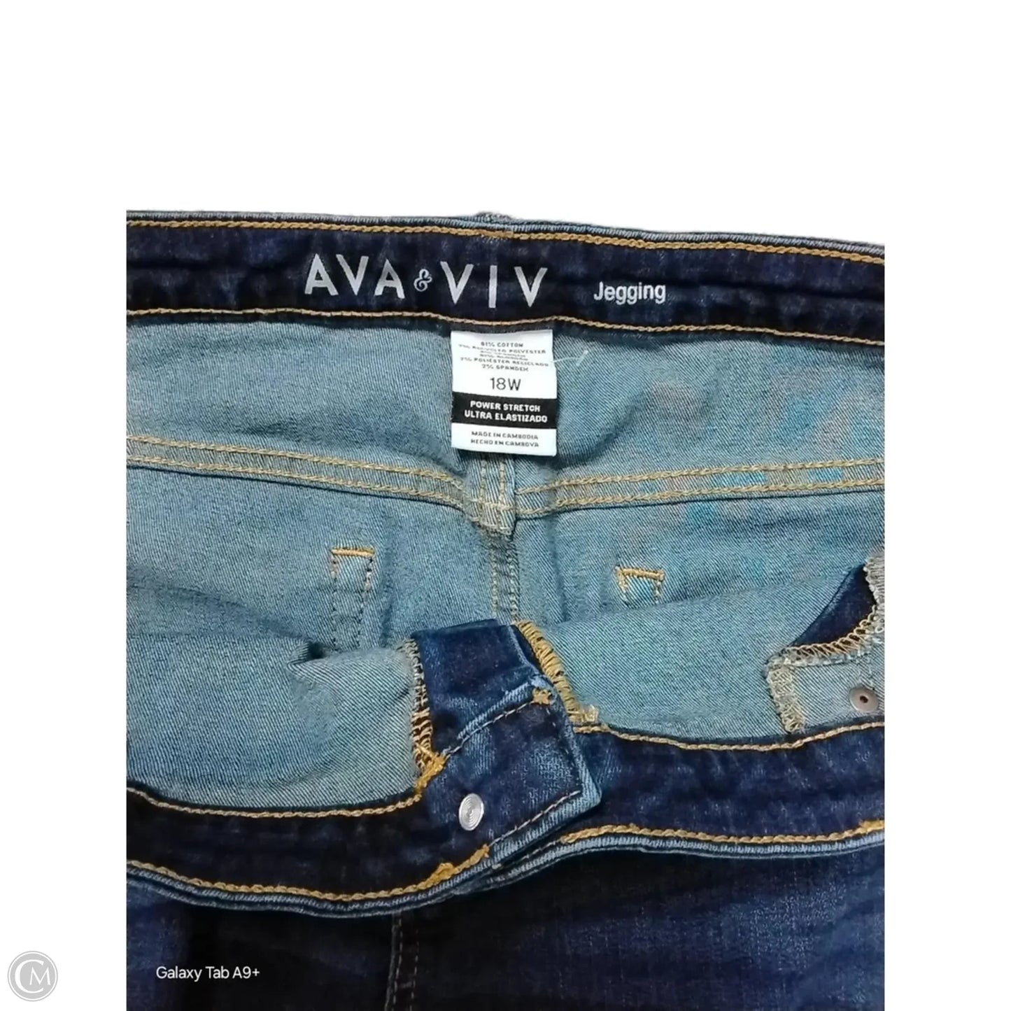 Pants Linen By Ava & Viv In Blue Denim, Size: 18w