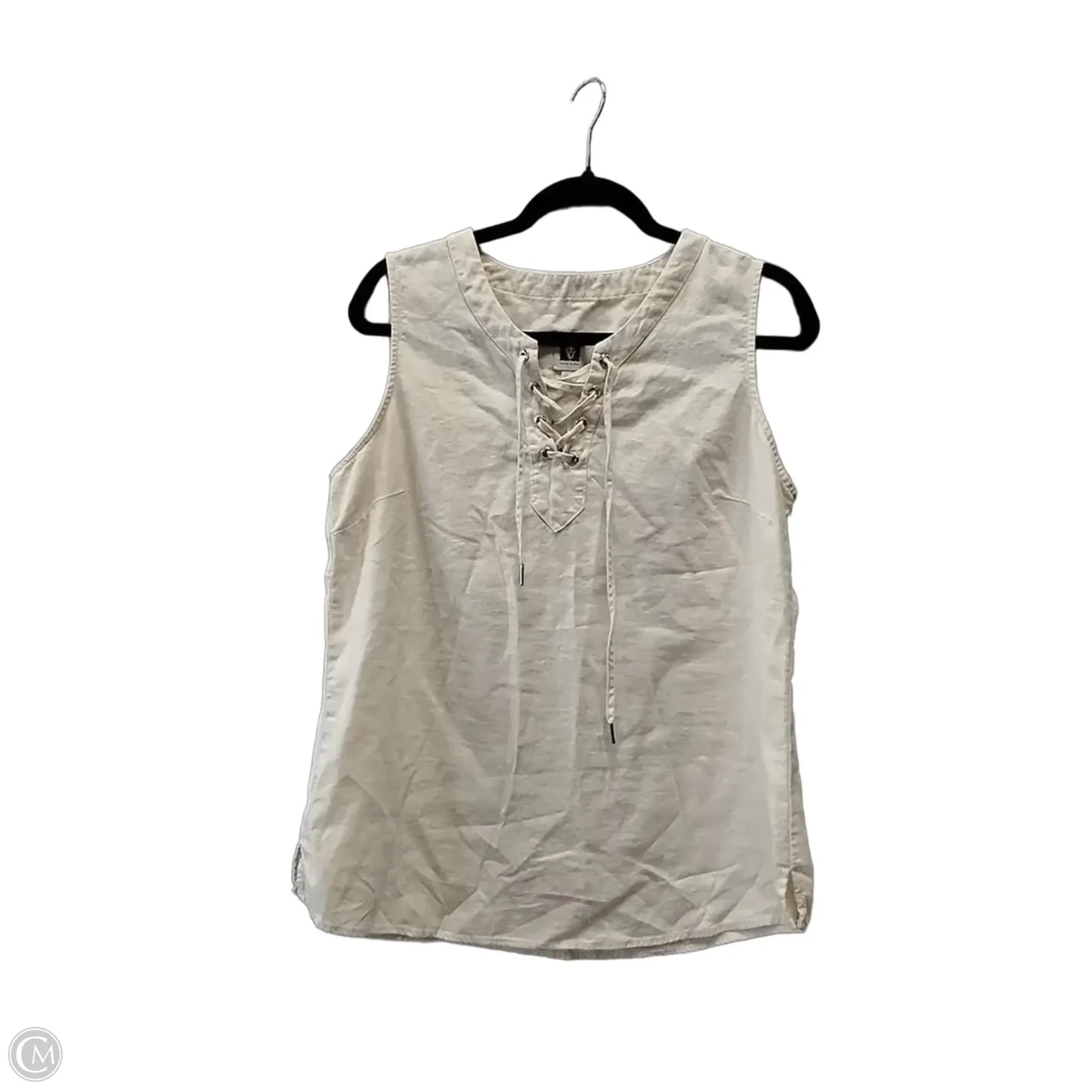 Top Sleeveless By Anne Klein In Beige, Size: L