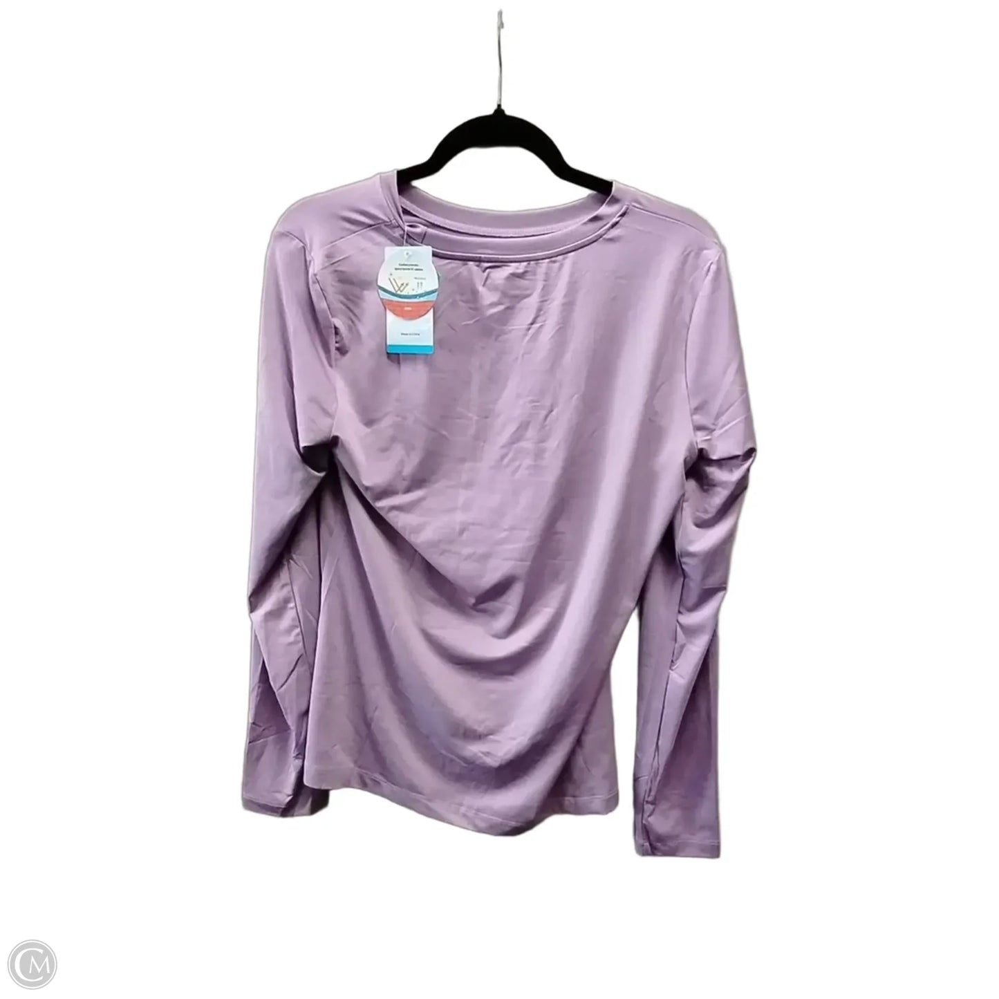 Athletic Top Long Sleeve Collar By Cme In Purple, Size: M
