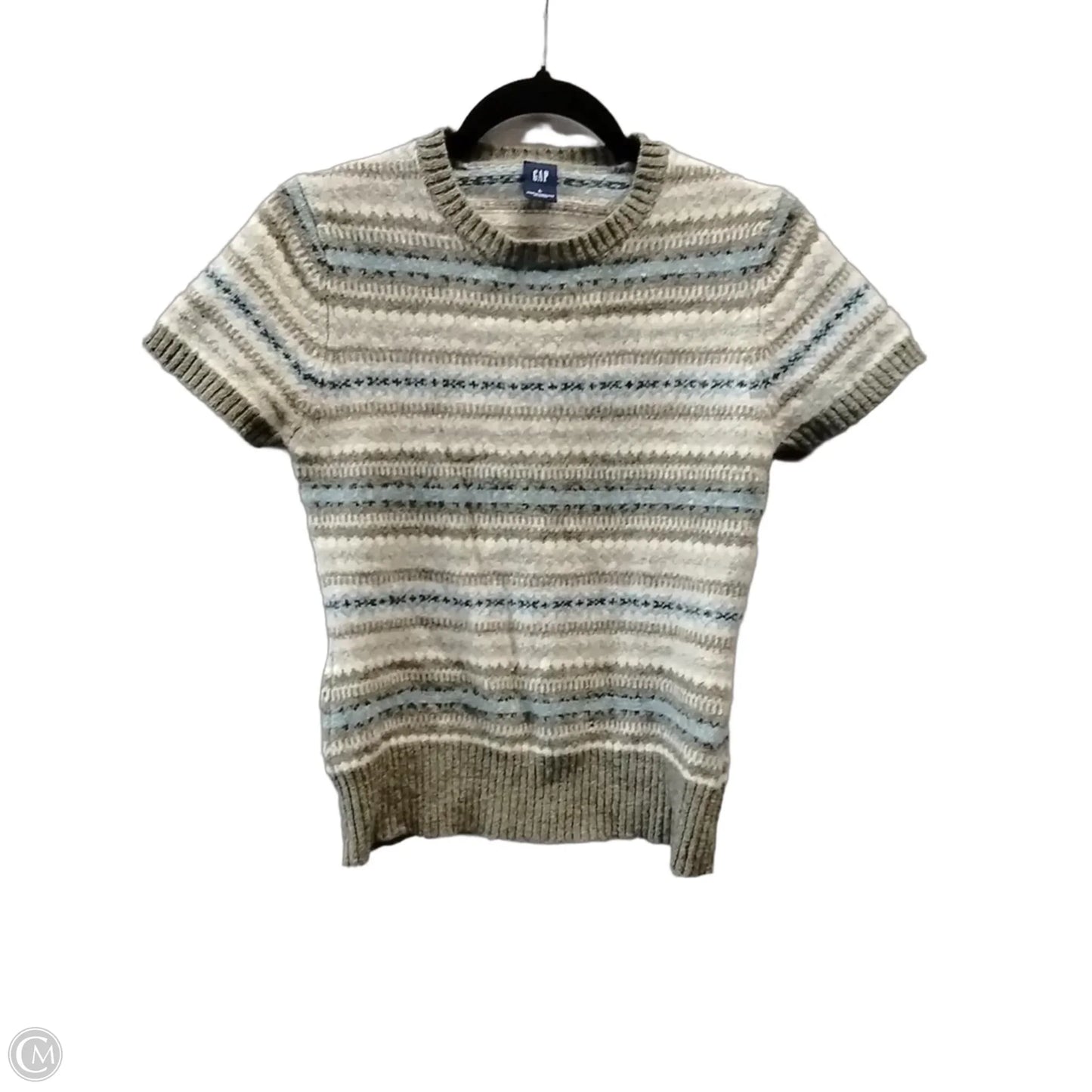 Sweater Short Sleeve By Gap In Striped Pattern, Size: L