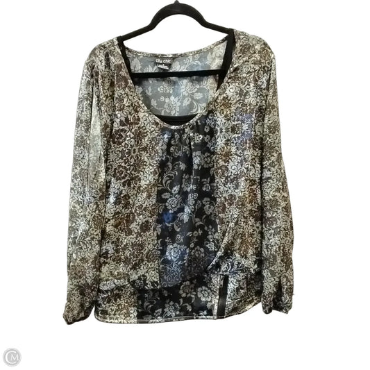Top Long Sleeve By City Chic In Floral Print, Size: S