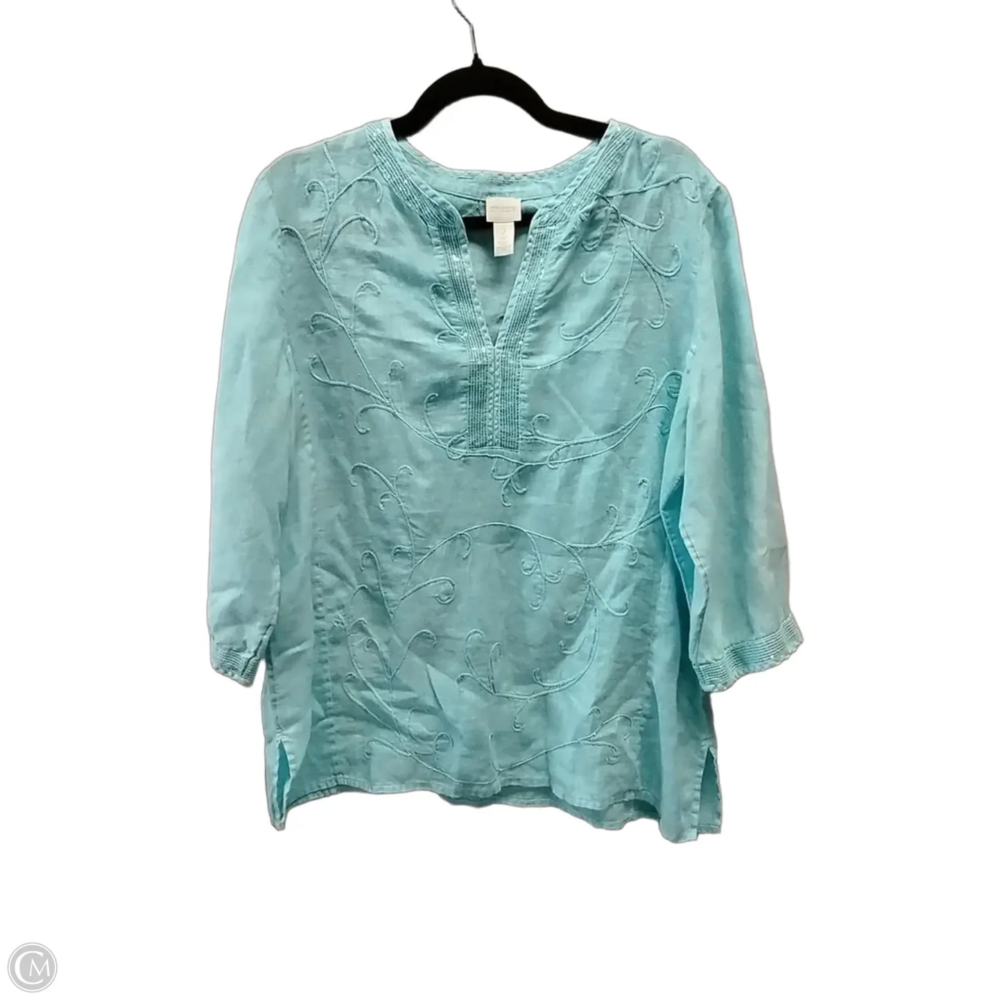 Top Long Sleeve By Chicos In Teal, Size: 2