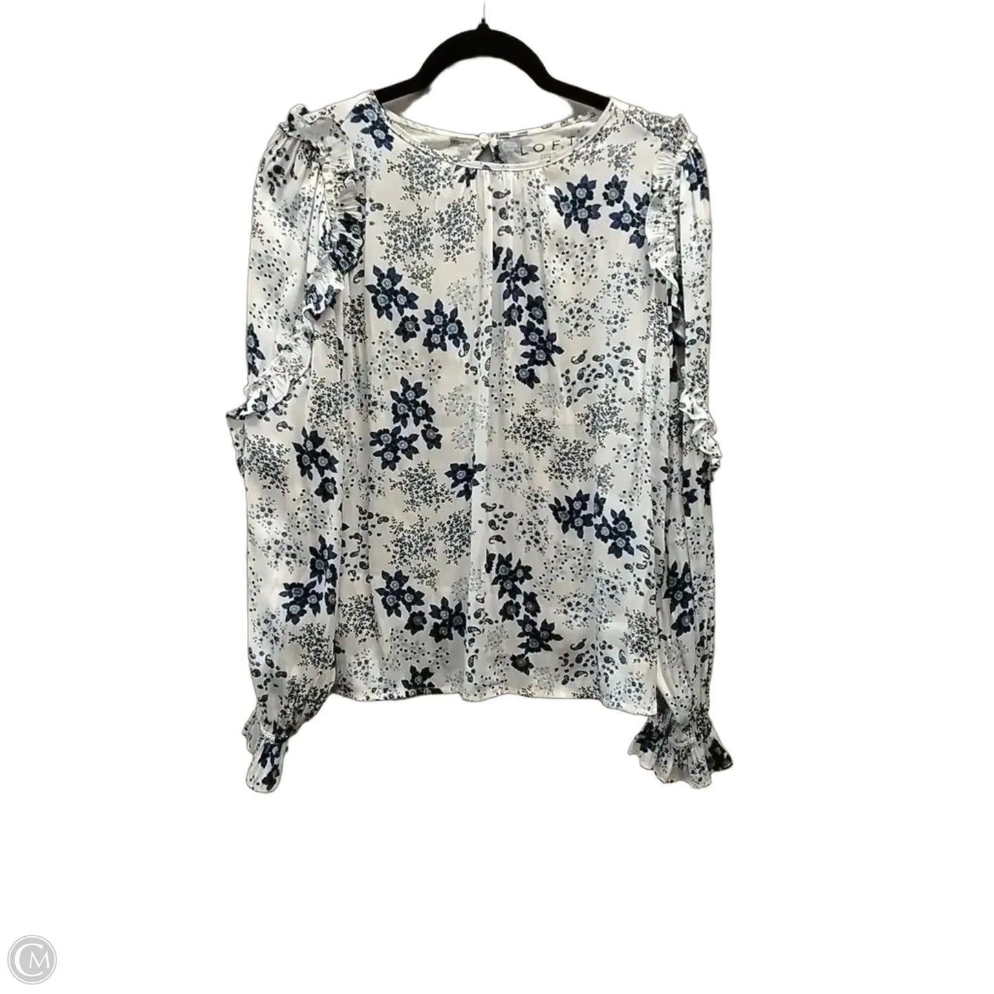 Blouse Long Sleeve By Loft In Floral Print, Size: M