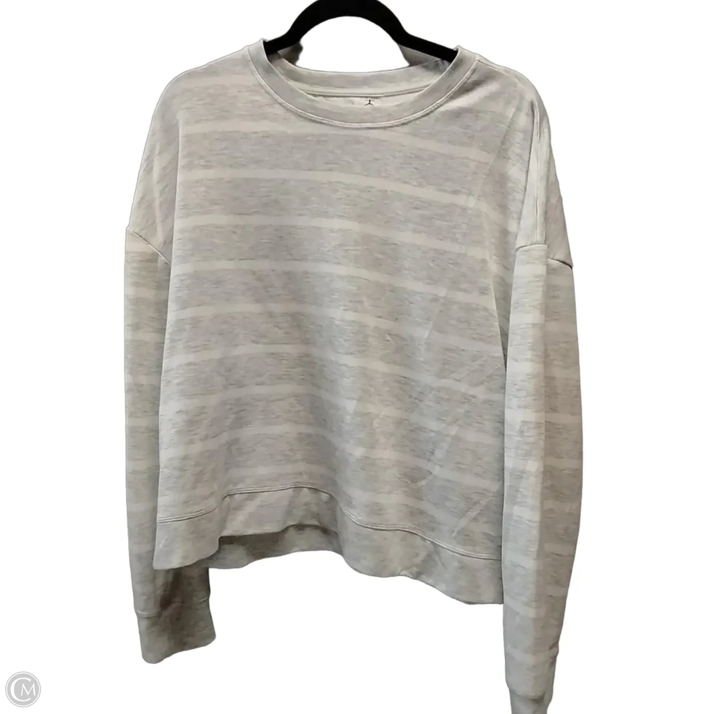 Athletic Top Long Sleeve Collar By Danskin In Striped Pattern, Size: Xl